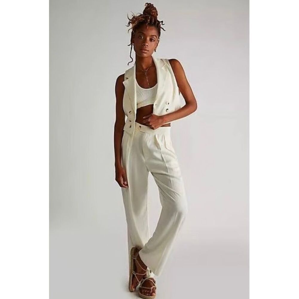 ✨Free People Gabbie Suit Ivory Sz 6 Pants✨